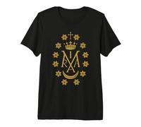 Médaille Miraculeuse Vierge Marie Maria Insignia Catholique T-Shirt Haut de Gamme
