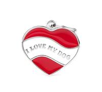 Médaille MyFamily Coeur I Love My Dog plaque chien gravure gratuite coutume