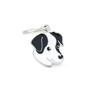 Médaille MyFamily Jack Russell Blanc et Noir plaque chien gravure gratuite chat