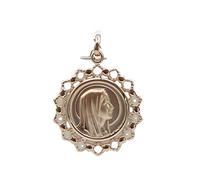 MEDAILLE NGL PLAQUE OR 3 MICRONS RONDE 25mm DENTELLE SIMPLE VIERGE