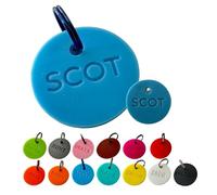 Médaille originale gravée en silicone pour chien ou chat, médaillon personnalisable souple, étiquette d'identification personnalisée, 30mm (Bleu ciel)
