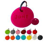 Médaille originale gravée en silicone pour chien ou chat, médaillon personnalisable souple, étiquette d'identification personnalisée, 30mm (Fushia)