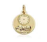 Médaille pendentif 15mm 18k bébé d'or. heure du nouveau-né