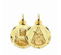 Médaille pendentif Or 18k Scapulaire Christ et Candelaria 18mm. 1,90gr [AB3350]