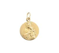 Médaille pendentif Scapulaire Vierge del Carmen Sacré-Cœur de Jésus en argent sterling recouvert d'or 18kt, 56 (17,8), Argent, Argent