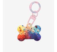 Médaille personnalisée motif pissenlit et papillon en acrylique de qualité, étiquettes d'identification personnalisées pour animaux de compagnie, élégantes et durables
