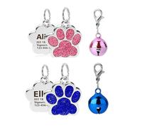 Médaille personnalisée pour chien et chat - Pendentif à paillettes pour animal domestique (étiquettes 01)