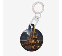 Médaille pour chien Cathédrale de la Sainte Famille et Tour Eiffel pour animaux de compagnie, médaille d'identification ronde en acrylique, parfaite pour les chiens et les chats de petite et grande