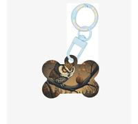 Médaille pour chien en forme de chouette sur une branche en acrylique en forme d'os, parfaite pour les chiens et les chats de petite et grande taille, mignonne et fonctionnelle