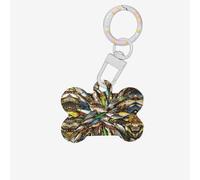 Médaille pour chien en forme d'os double face avec impression d'appât de pêche