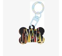 Médaille pour chien en forme d'os double face avec impression de verres à cocktail et bouteilles de vin