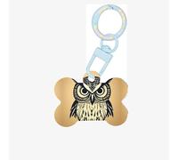 Médaille pour chien en forme d'os double face avec impression hibou mignon