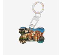 Médaille pour chien en forme d'os double face avec impression italienne