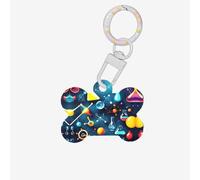 Médaille pour chien en forme d'os double face avec impression scientifique et chimie