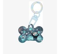 Médaille pour chien panda jouant dans une piscine en acrylique en forme d'os, parfaite pour les chiens et les chats de petite et grande taille, mignonne et fonctionnelle