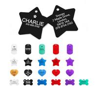 Médaille pour chiens gravée UK - Médaille personnalisée avec n'importe quel nom et texte - En acier inoxydable - Médaille d'identification personnalisée pour chiens, avec anneau fendu (forme d'étoile