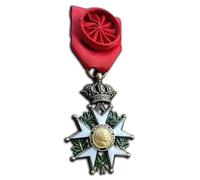 Médaille réplique de la Légion d'honneur de l'empereur Napoléon de France - Badge de broche d'officier chevalier senior, bijou militaire à collectionner (Honneur et Patrie), One, Acier allié