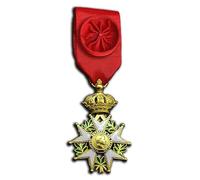 Médaille réplique de la Légion d'honneur de l'empereur Napoléon de France - Écusson de grade d'officier chevalier senior, bijou militaire à collectionner (Honneur et Patrie), One, Acier allié