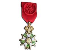 Médaille réplique de la Légion d'honneur de l'empereur Napoléon de France - Insigne de grade d'officier chevalier senior, bijou militaire à collectionner (Honneur et Patrie), One, Acier allié