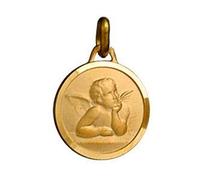 Medaille ronde avec ange Plaqué Or