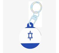 Médaille ronde drapeau d'Israël - Médaille personnalisée pour animaux de compagnie, matériau acrylique durable, idéal pour les chiens de petite et grande taille