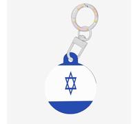 Médaille ronde drapeau d'Israël - Médaille personnalisée pour animaux de compagnie, matériau acrylique durable, idéal pour les chiens de petite et grande taille
