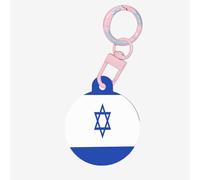 Médaille ronde drapeau d'Israël - Médaille personnalisée pour animaux de compagnie, matériau acrylique durable, idéal pour les chiens de petite et grande taille