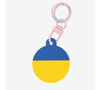 Médaille ronde en acrylique avec drapeau de l'Ukraine, durable et élégante, parfaite pour les animaux de compagnie de petite et grande taille