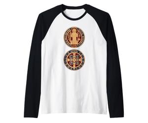 Médaille sacramentelle de Saint Benoît catholique Manche Raglan