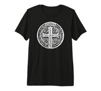 Médaille Saint Benoît Croix Saint Benoît Chrétien catholique T-Shirt Haut de Gamme