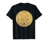 Médaille Saint Benoît Protection Pendentif Catholique Saint Benoît T-Shirt