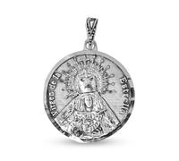 Médaille Vierge de l'Étoile de Malaga en Argent Massif 925 22 mm. détails en relief sculptés