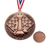 Médailles de 1ère, 2ème, 3ème place, médailles de récompense avec ruban de cou | Médailles de récompense d'échecs légers Médailles de récompense de gagnant,Cadeau portatif de prix de trophée de médail