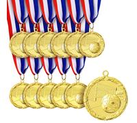 Médailles de Foot en Or, Lot de 12 Médailles de Football en Métal, Trophées de Participation d'Equipe, Cadeaux de Fête