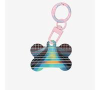 Médailles d'identification pour animaux de compagnie Quantum Wave photopléthysmographie personnalisée pour chien et chat, en acrylique en forme d'os, rose clair, taille M