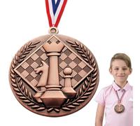 Médailles du gagnant - Prix d'honneur gravés, ensemble avec cordon | Collection de médailles pour événements en bloc, finitions premium montrant les trois premiers endroits obtenus, jeux d'échecs