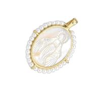 Médailles ovales à la mode Vierge Marie, accessoire pour la fabrication de bijoux avec perles d'eau douce et coquillages