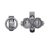 Médailles religieuses Clip Accessoires Saint Christophe Visières de voiture pour nouveaux conducteurs Cadeaux catholiques Broche Clip de visière religieux