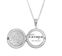 Médaillon avec citation « Best Dad in the Galaxy » - Cadeau d'anniversaire