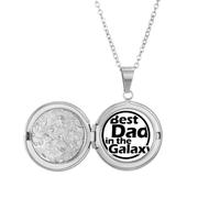 Médaillon avec citation « Best Dad in The Galaxy » pour la fête des pères - Cadeau d'anniversaire