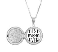 Médaillon avec citation « Best Mom Ever » pour la fête des mères - Cadeau d'anniversaire