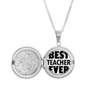 Médaillon avec citation « Best Teacher Ever » - Cadeau d'anniversaire