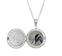 Médaillon avec image de pingouins et de la nature - Cadeau d'anniversaire