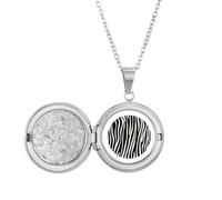 Médaillon avec motif veines noires et blanches - Cadeau d'anniversaire