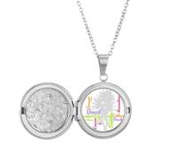 Médaillon avec pendentif en forme de nuage de mots de la culture de la Samba du Brésil - Cadeau d'anniversaire