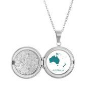 Médaillon carte du continent de l'Australie et de l'Océanie - Cadeau d'anniversaire