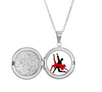 Médaillon de danse sociale avec pendentif en forme de duo artistique