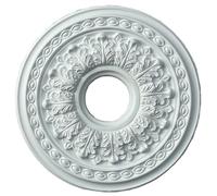 Médaillon de plafond décoratif lustre en PU blanc 27-66 cm (blanc J, 34 cm)