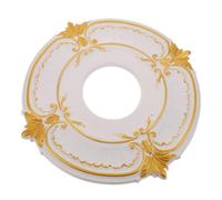 Médaillon de Plafond Vintage Européen Rond 33,5cm en PU | Finition Faux Plâtre, Réparation de Trou au Plafond, pour Salons et Intérieurs Formels
