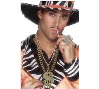 Smiffys – Pendentif sur chaîne – Motif dollar – Grande taille – Doré – Halloween